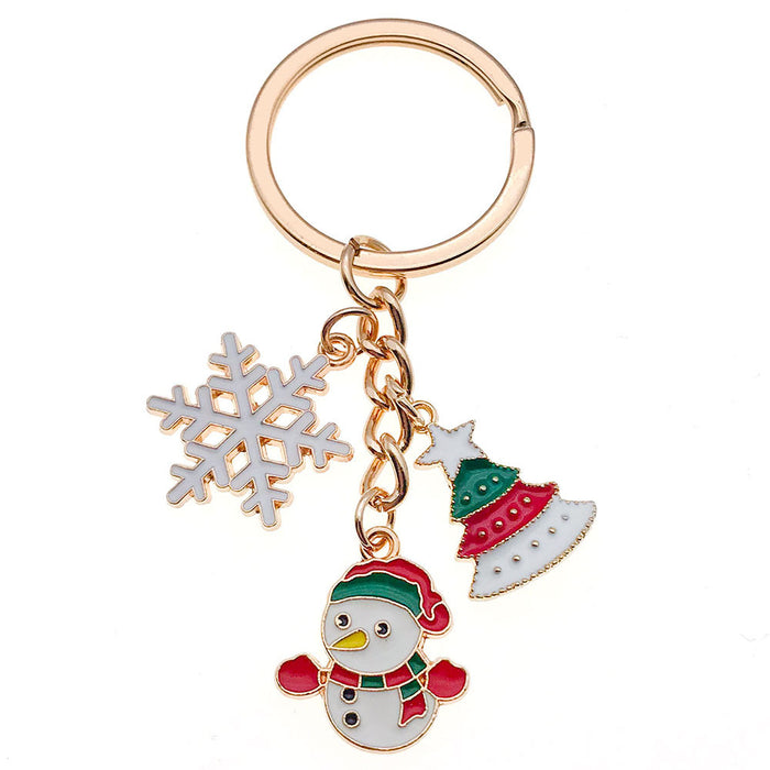 Wholesale Zinc Alloy Christmas Keychain with Snowman Elk Design Festive Gift Keyring
