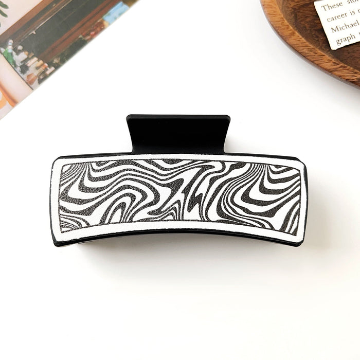 Wholesale Pu Printed Shark Clip Western Style Retro Leather Hairpin Hair Grabber Hair Accessories