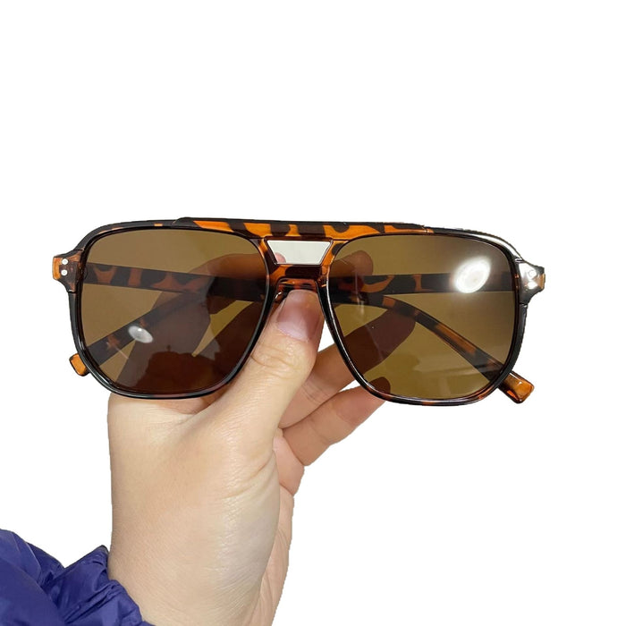 Wholesale  Double Beam Sunglasses Large Frame Sunshade Ocean Pieces Sunglasses