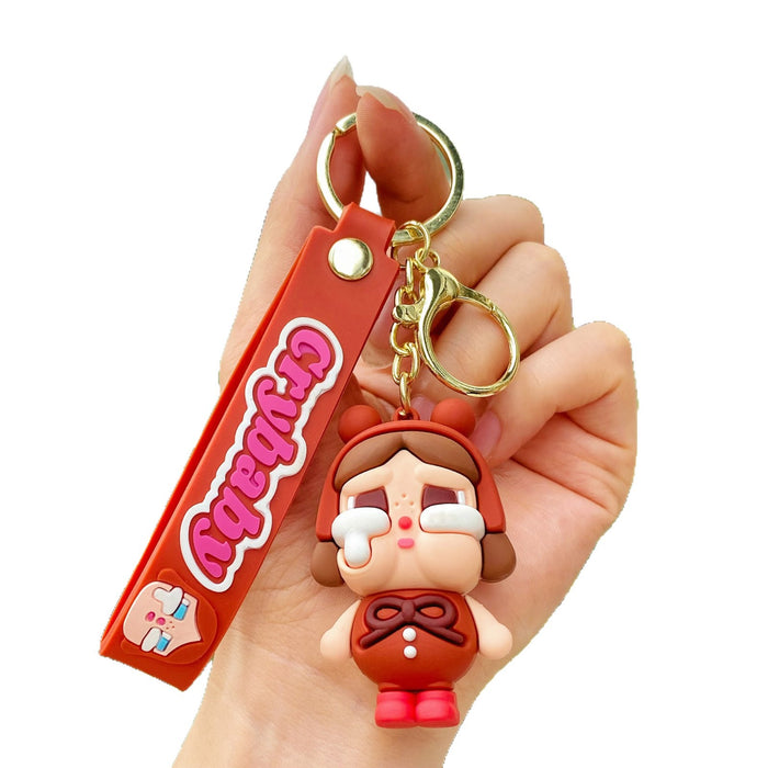 Wholesale Cute teary-eyed doll silicone keychain