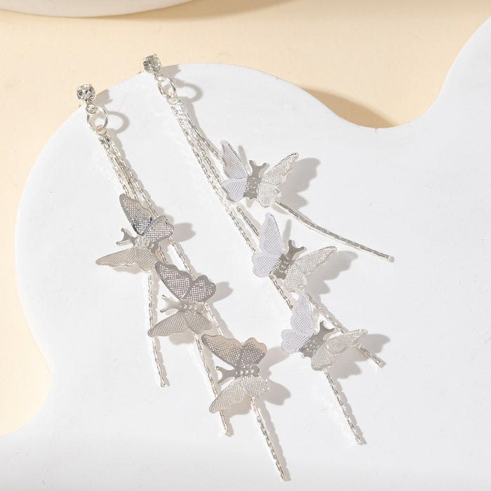 Wholesale Butterfly earrings  long tassel earrings