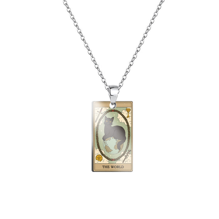 Wholesale Stainless steel necklace casting square brand three-dimensional pendant personalized titanium steel accessories wholesale