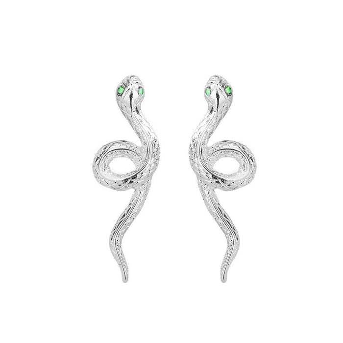 Wholesale Earstuds with unique personality, small diamonds, agile snake shaped earrings