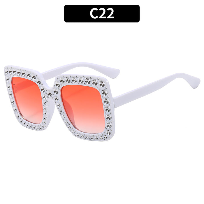 Wholesale Square Rhinestone Disco Sunglasses