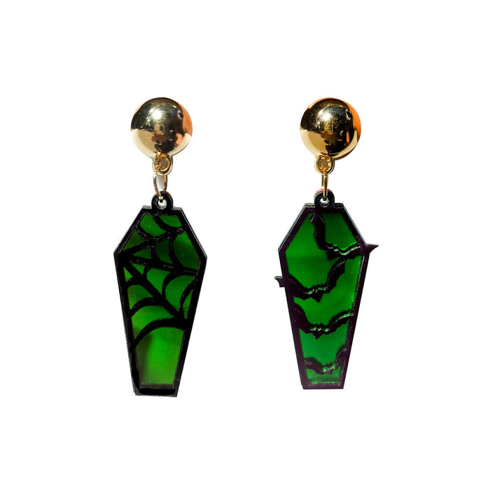 Wholesale Retro  Earrings  Pumpkin Witch Acrylic Earrings Personalized Coffin Cut Out
