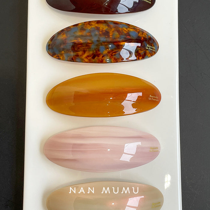 Wholesale Spring clip, high-end feeling, oval half tied hair, straight clip tied ponytail hair clip, headband