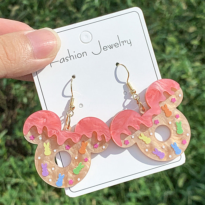 Wholesale Earrings Handmade Cute and Sweet Donut  Acrylic Pendant Earrings