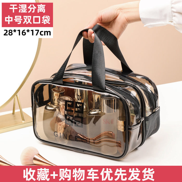 Wholesale Makeup bag PVC double-layer thick transparent dry wet separation swimming bag waterproof fitness bag large capacity toileting bag
