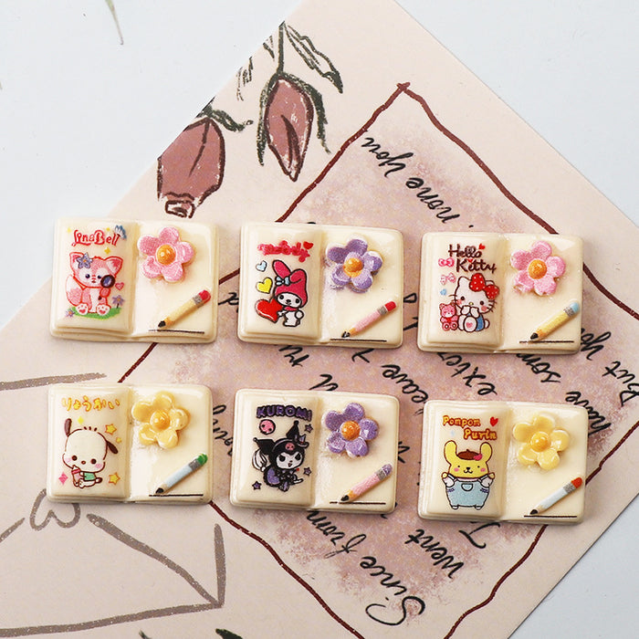 Wholesale Cartoon Book Resin Diy Decorative Patch Accessories JDC-FK-YaoL015