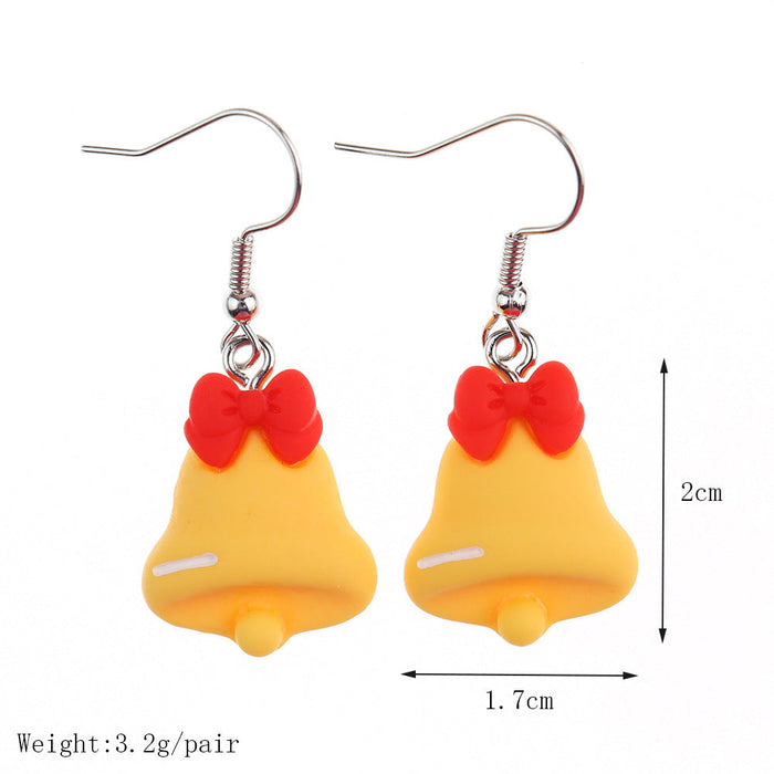 Wholesale Earrings Resin Santa Claus Snowflake Elk Bells Christmas Stockings JDC-ES-niqing023