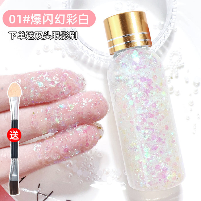 Wholesale Shiny Liquid Big Sequins Burst Stage Makeup Show Hair Face Glue Free Gel Glitter Powder Eye Shadow Makeup JDC-EY-SN005