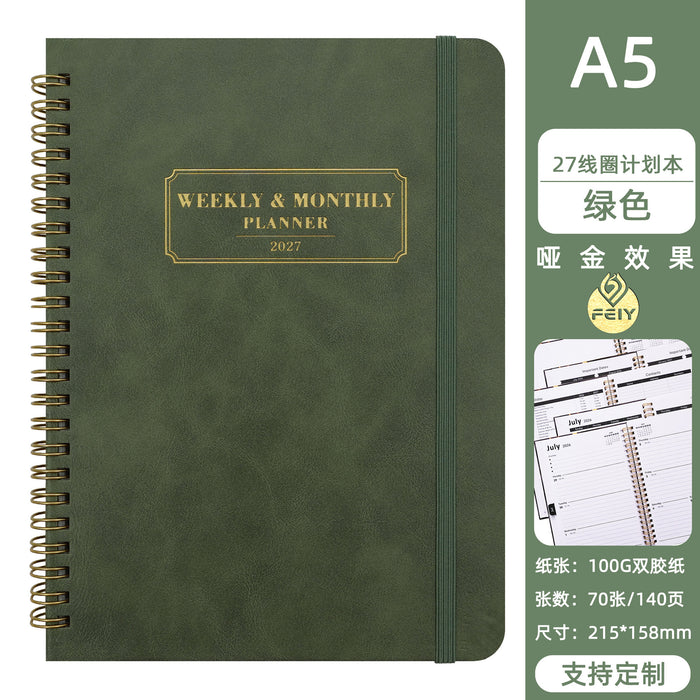Wholesale Boutique A5 Spiral Planner Notebook 100-200 Pages Customizable Weekly Layout