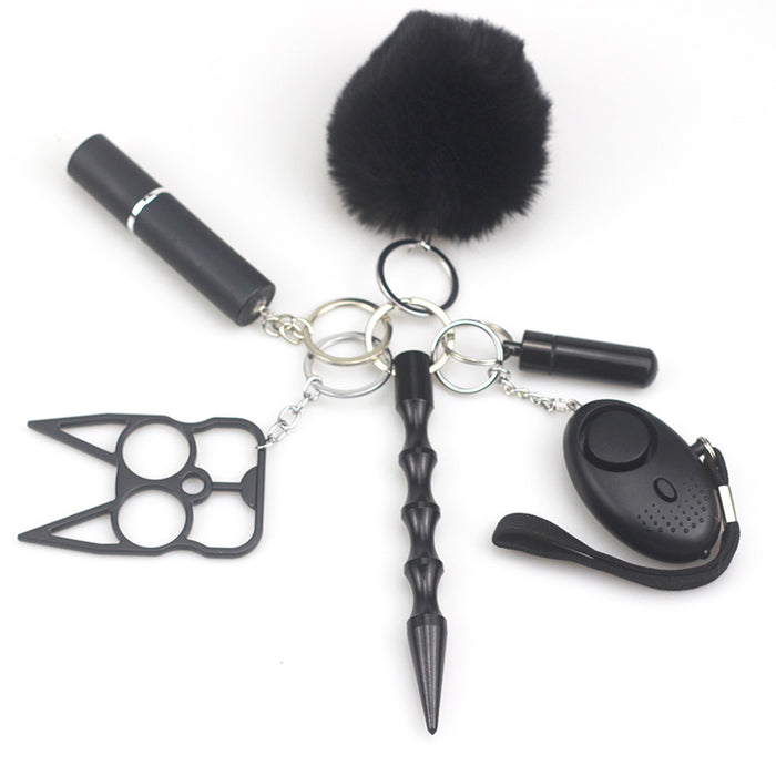 Wholesale Stainless Steel Women S Safety Keychain 6 Piece Set Personal Alarm Whistle Trendy Everyday Fashion Accessory For Boutique Resale