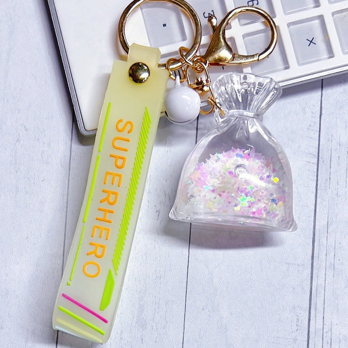 Wholesale acrylic glitter drifting bottles Keychains