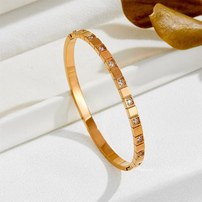 Wholesale Six-pointed Star Buckle Gold Plated Stainless Steel Zirconium Bracelet