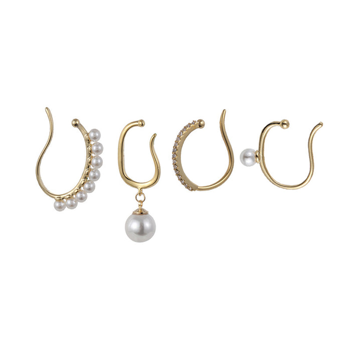 Wholesale Ear Clip Ear Drop Trendy Ear Hanging Ear Clip Pearl Earrings