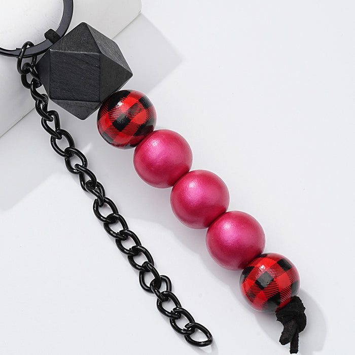 Wholesale Wood Bead Bead Keychain JDC-KC-HuiWen006