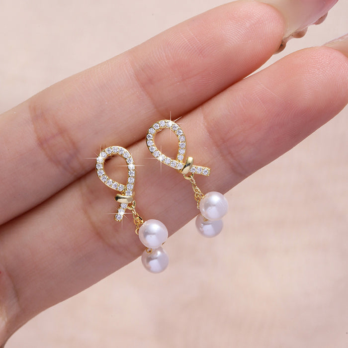 Wholesale Small niche design, rhinestone pearl earrings, earrings, high-end earrings, new temperament earrings, wholesale