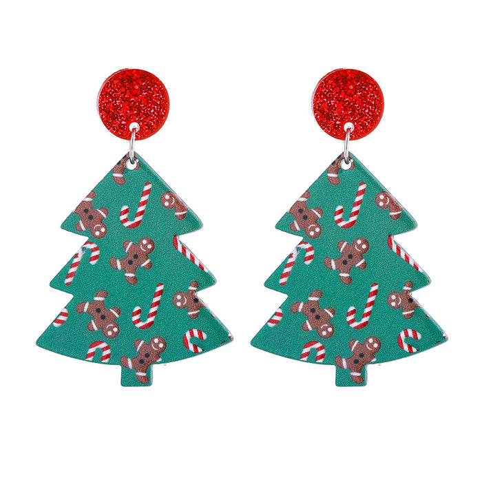 Wholesale New Year Christmas Acrylic Earrings Christmas Tree  Holiday Earrings