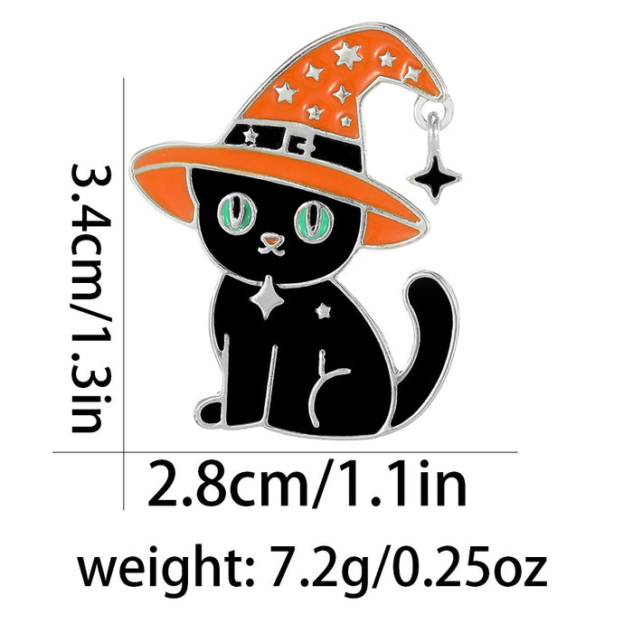 Wholesale Alloy Cat Brooch Pin Cute Candy Pumpkin Design Unisex Everyday Jewelry Accessory
