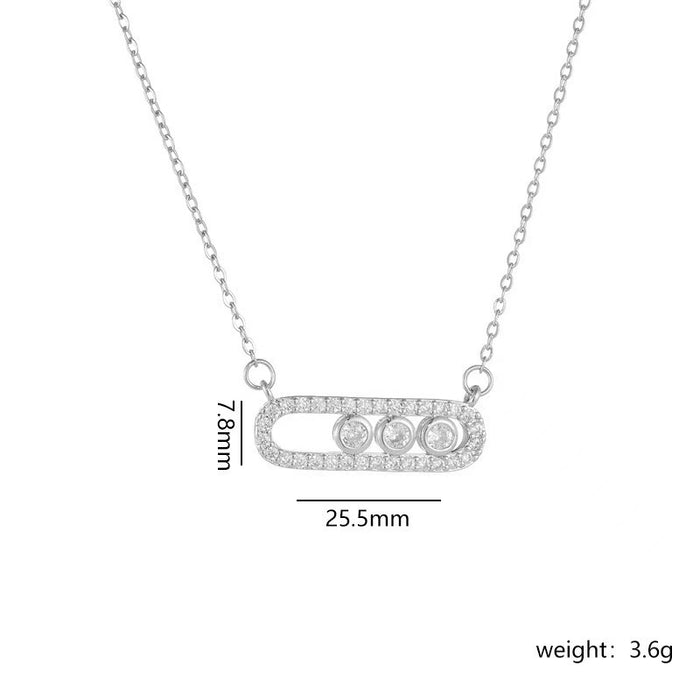 Wholesale Geometric Paperclip Clavicle Necklace