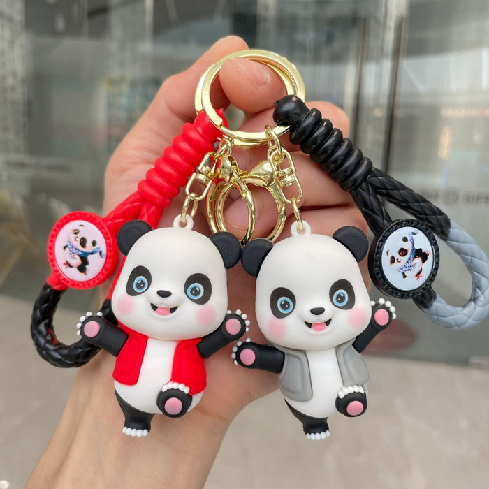 Wholesale Panda Keychain, 3D Panda Doll Bag Pendant, Hanging Decoration, Car Keychain