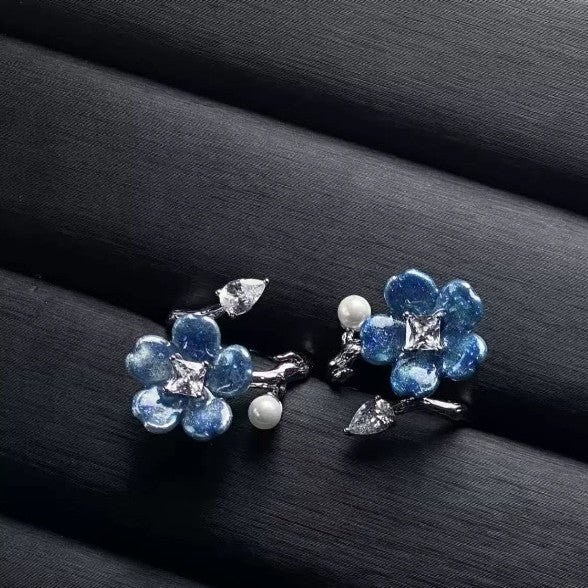 Wholesale Anime peripheral star derivative impression ring blue flower ring