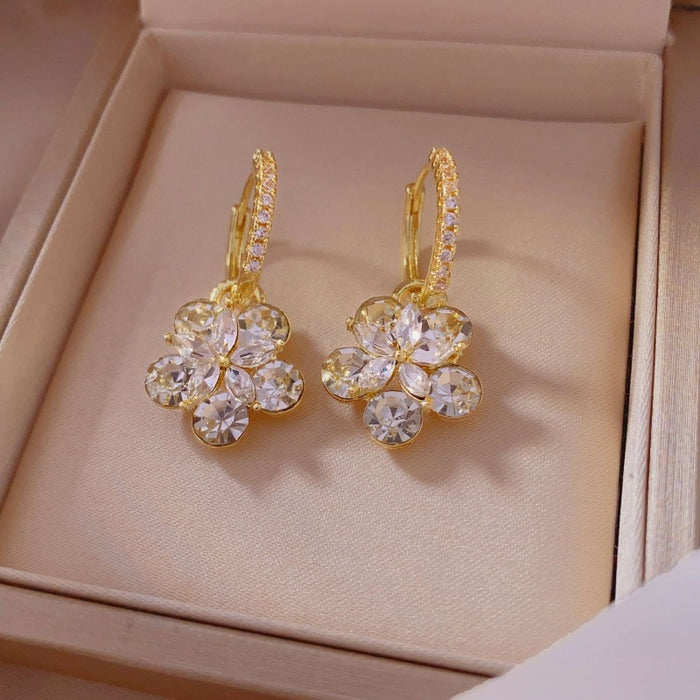 Wholesale super flash flower  ear buckle  earrings design earrings