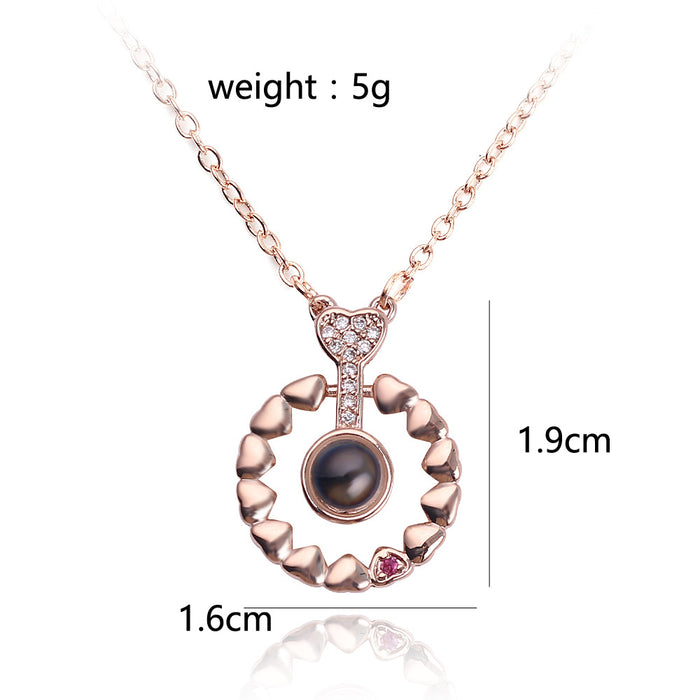 Wholesale One Hundred Languages I Love You Projection Couple Choker Necklace