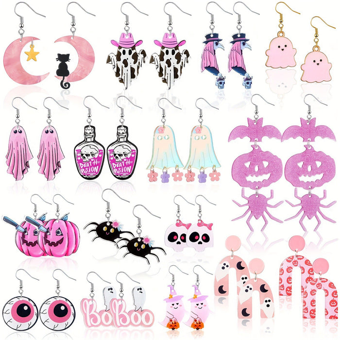 Wholesale Acrylic Earrings  Christmas Cute Pumpkin Skull Animal Design Party MOQ≥10