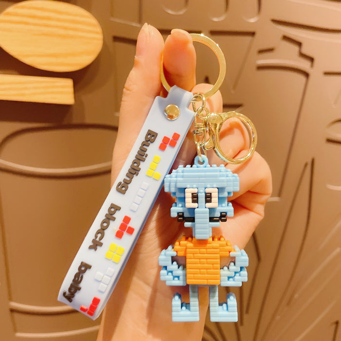 Wholesale Cartoon Building Block PVC Keychain JDC-KC-JinYuan001