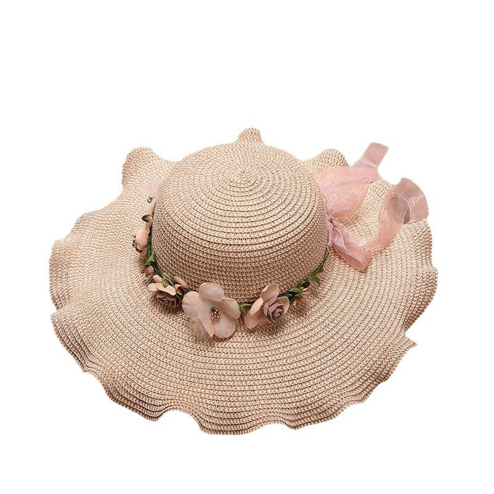 Wholesale New Hat Flower Sunshade Hat Outdoor Sunshade Hat Sunscreen Grass Hat