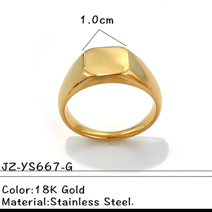 Wholesale Gold-Plated Stainless Steel Square Rings