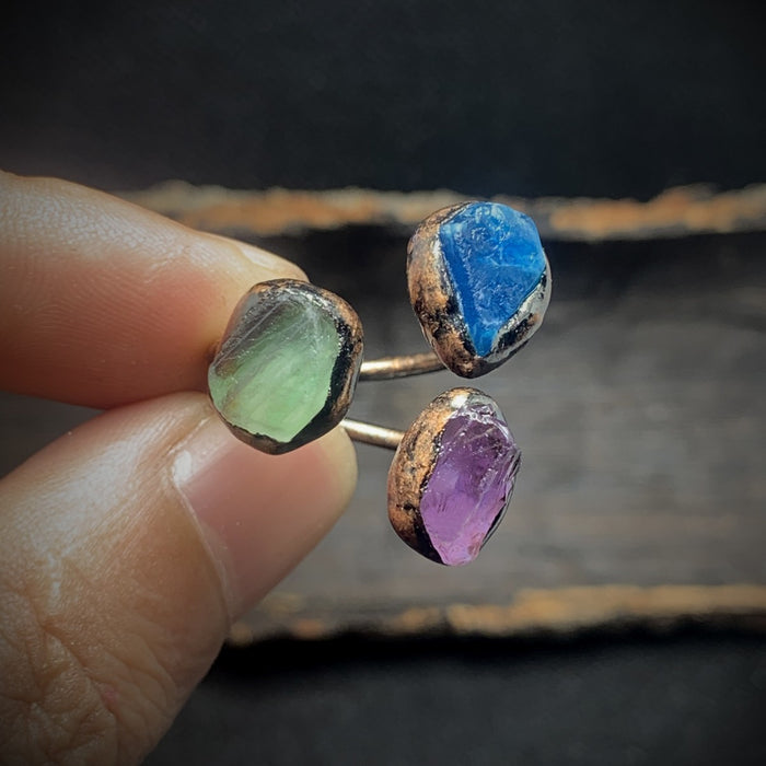 Wholesale Vintage handmade copper plated adjustable ring with an opening