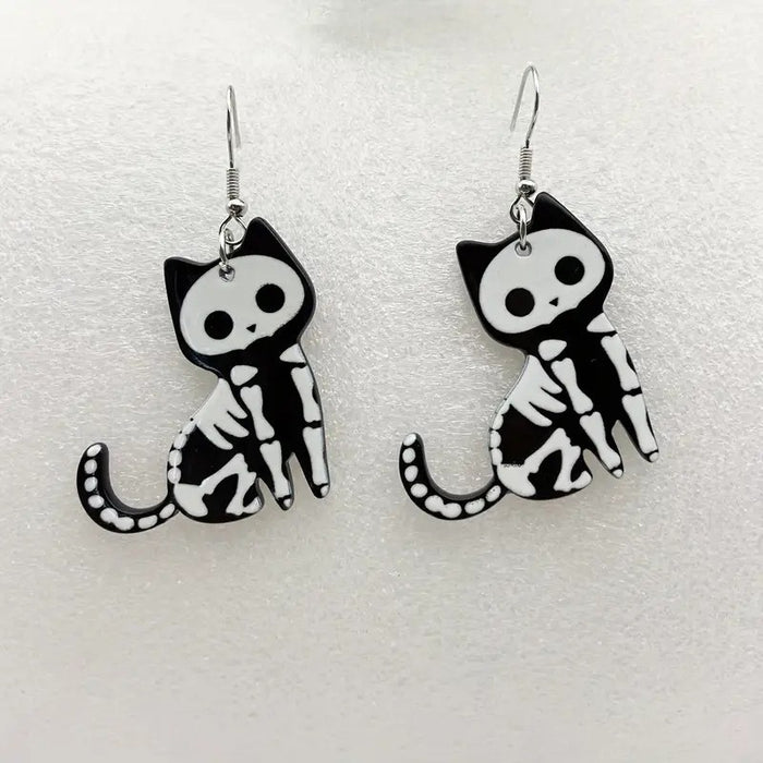 Wholesale Acrylic Skull Earrings Cartoon Hip Hop Punk Ear Studs MOQ≥2