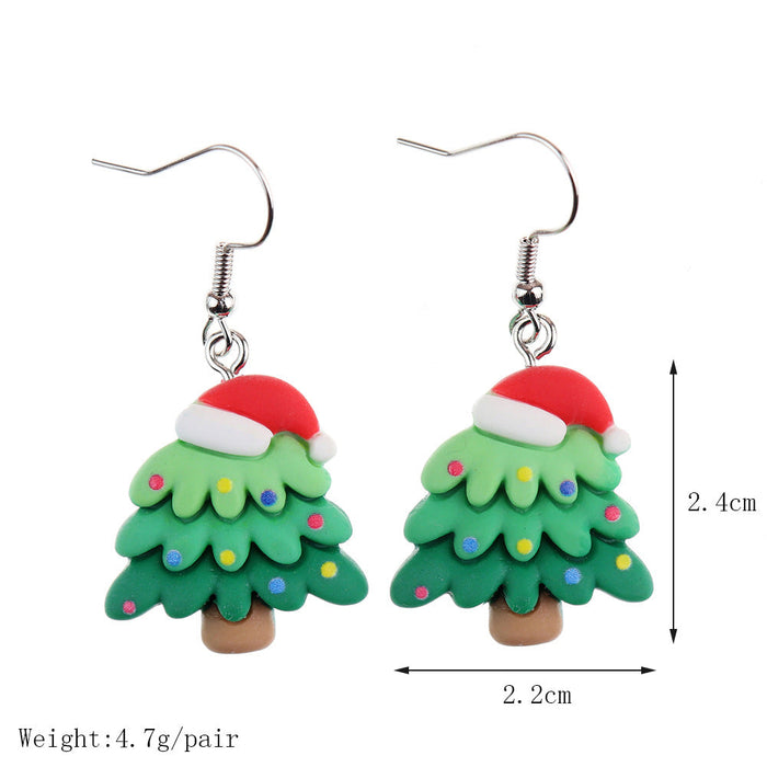 Wholesale Earrings Resin Christmas Cute Cartoon JDC-ES-niqing005