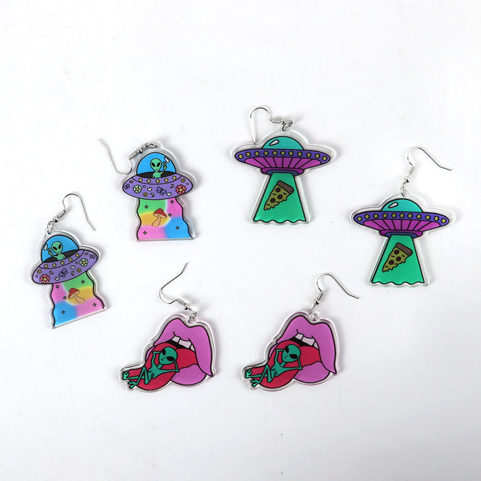 Wholesale Acrylic Alien Earrings JDC-ES-ChouD001