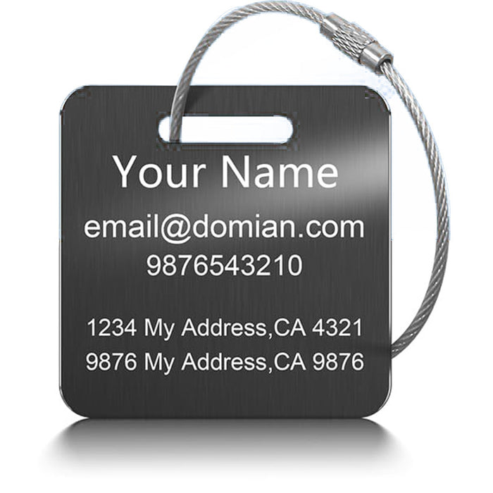 Wholesale Stainless steel tags, backpacks, luggage bags, travel cards, ID tags, steel wire keychains, stainless steel luggage tags