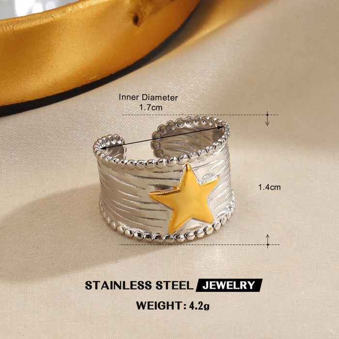 Wholesale Stainless steel Adjustable rings Star shaped Rings for Women