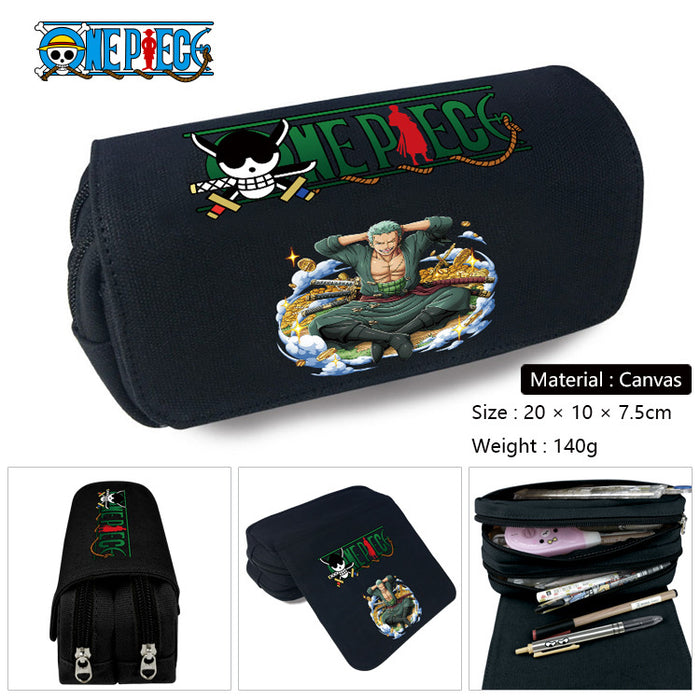 Wholesale Anime Canvas Pencil Case Multifunctional School Stationery Pouch For Students