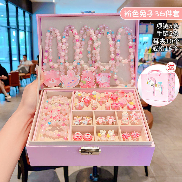 Wholesale Children' s New Headwear Girl Birthday Gift Jewelry Box Princess Girl Hair Accessories Set Gift Box Baby Hair Clip