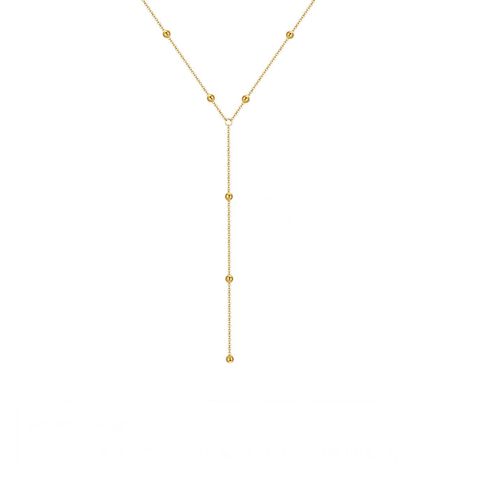 Wholesale Fashionable and simple necklace with versatile temperament, tassel round beads, multi-layer layered collarbone chain, chest chain, women's