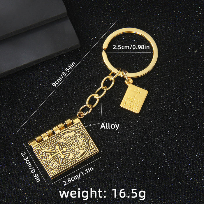 Wholesale Small niche design, flip page bag, keychain, creative retro cross pendant, pendant