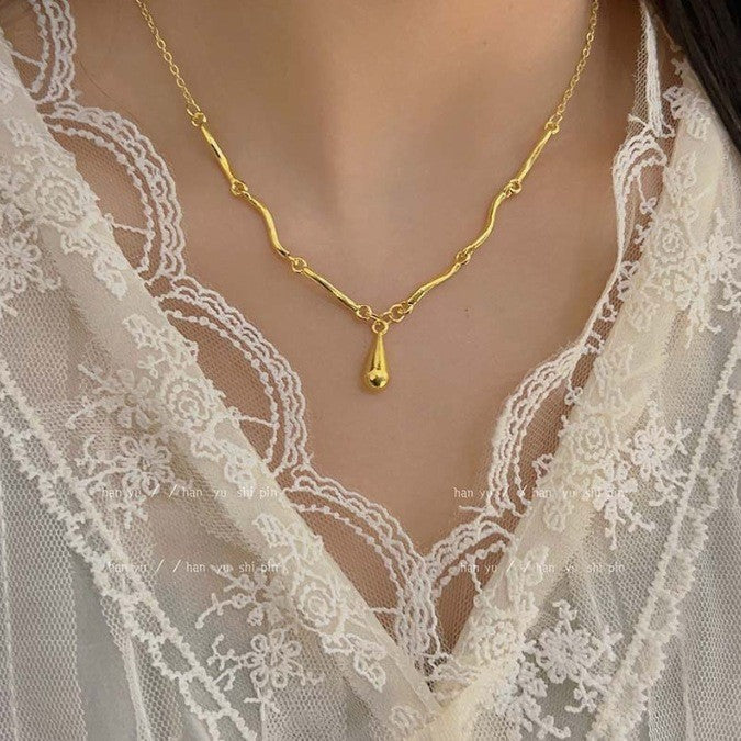 Wholesale Colorful enamel butterfly necklace pendant with high-end feel collarbone chain