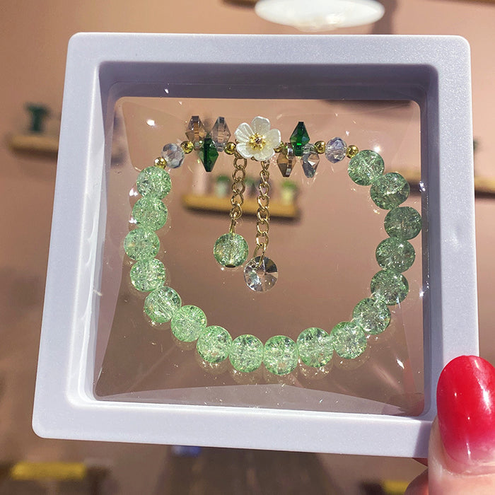 Wholesale Electroplated Glass Glaze Butterfly Ice Crack Bow Beaded Bracelet
