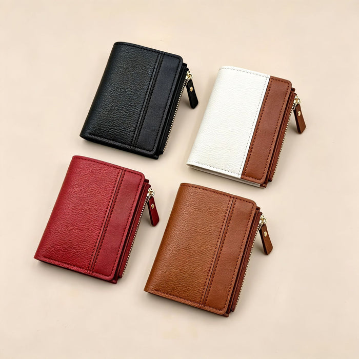 Wholesale Trendy Women' s Large PU Wallet Card Holder with Zipper Coin Purse Boutique MOQ;2