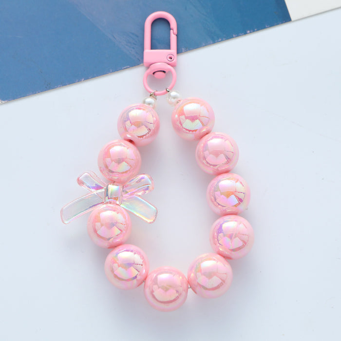 Wholesale Bow Beaded Keychain Pendant  Chain Phone Chain Headset Package  Keychain