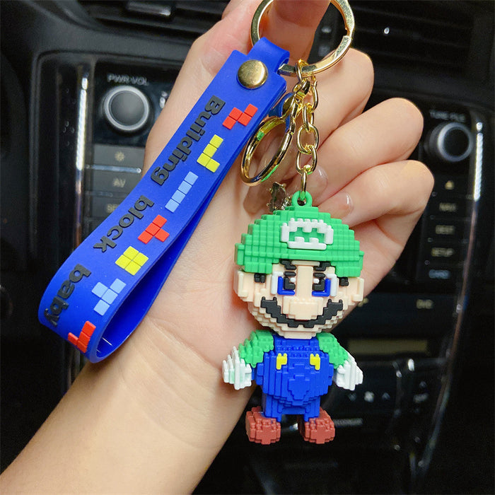 Wholesale Building Blocks Silicone Cartoon Creative Cute Keychain JDC-KC-YueW005