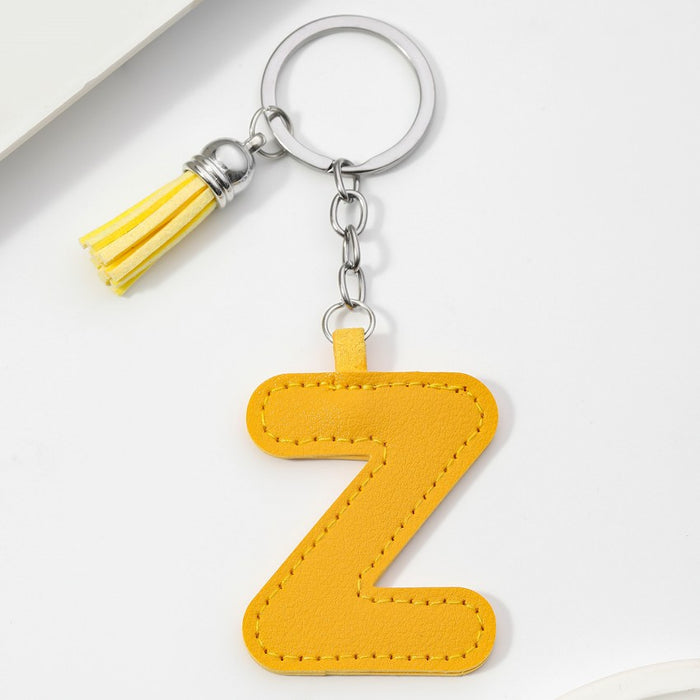 Wholesale PU Leather 26 English Letters Keychain JDC-KC-RongRui063