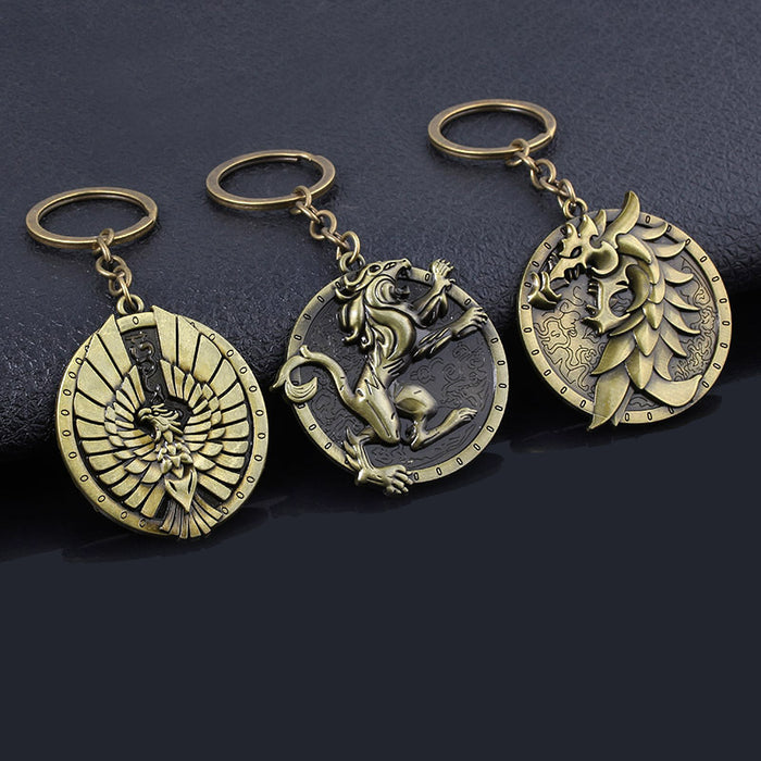 Wholesale Lion Eagle Gold Alloy Keychain JDC-KC-YouM008